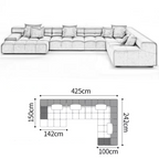 Sofa Living Room Modern Simple Italian Puff U-shaped Large Apartment Modular Fabric Sofa
