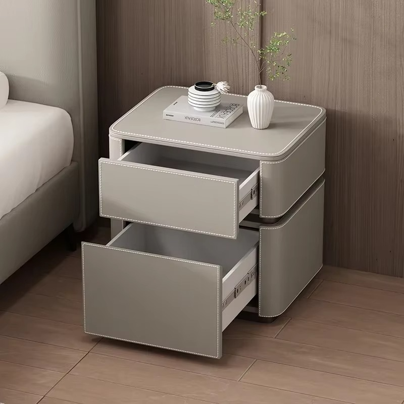 Minimalist Modern Bedside Table Italian Style Glam Elegant Night Table Aesthetic