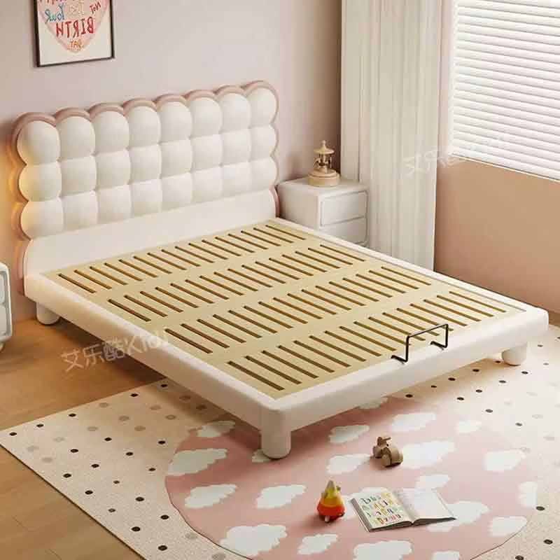 Modern Children's Bed Girls Princess Pink Queen Bed