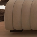 Ribbed Upholstered Low Profile Bed Frame