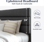 Sleek Upholstered Platform Bed with Channel-Tufted Headboard