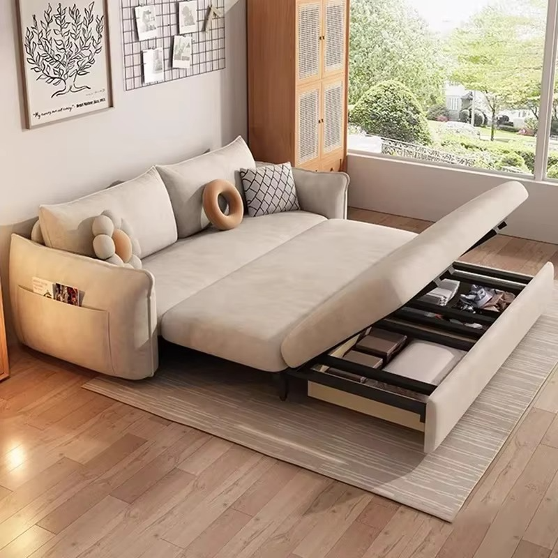 Nordic Luxury Lazy Living Room Storage Relaxing Folding Sofa Bed