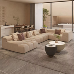 Sofa Living Room Modern Simple Italian Puff U-shaped Large Apartment Modular Fabric Sofa