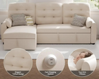 Sectional Sofa Couch Sleeper Sofa Bed with Reversible Storage Chaise Pull Out Couch