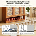 Serene Shoe Shelf Storage Organizer - Warm Entryway Shoe Closet