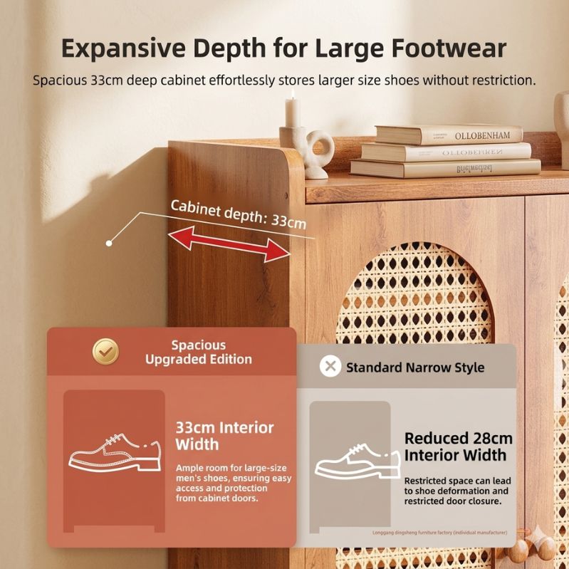 Serene Shoe Shelf Storage Organizer - Warm Entryway Shoe Closet
