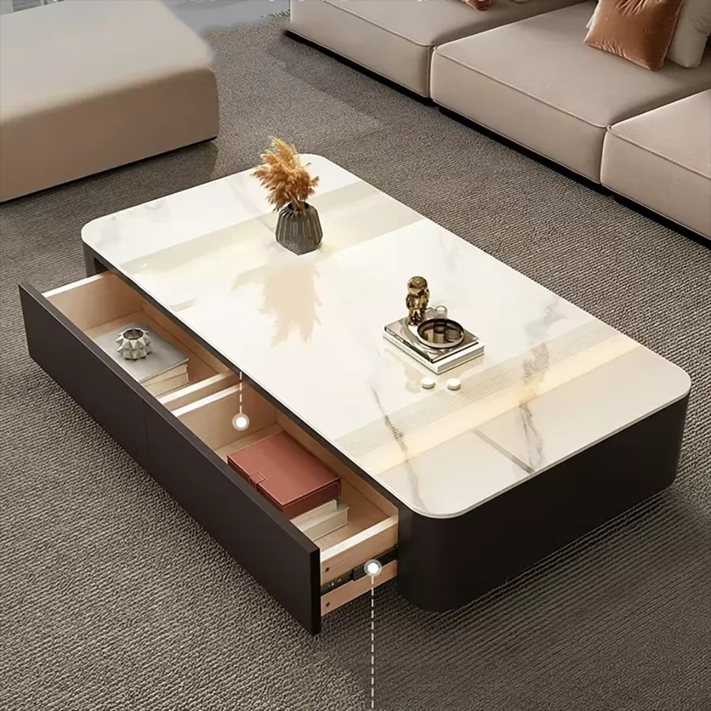 Nordic Marble Effect Luxury Unique Coffee Tables Glam Premium