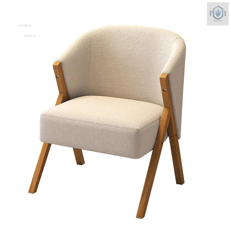Nordic Solid Wood Padded Chair Made With Velvet Fabric