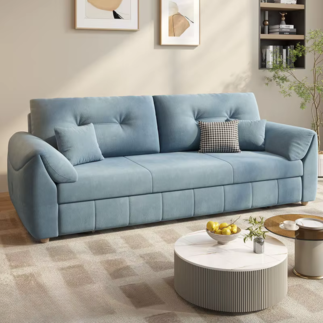 Luxury Multifunctional Sofa Bed with Storage – Soft Fabric, Easy Pull-Out Mechanism, Perfect for Compact Living Spaces