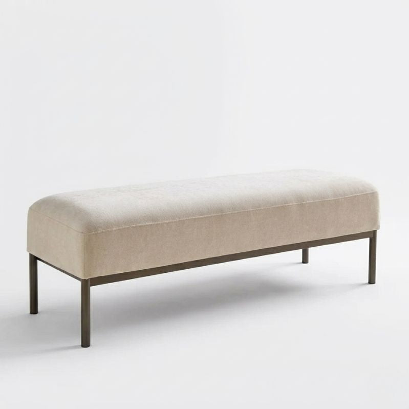 Sleek Industrial Tufted Bench