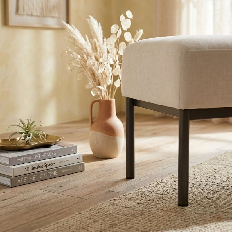 Sleek Industrial Tufted Bench