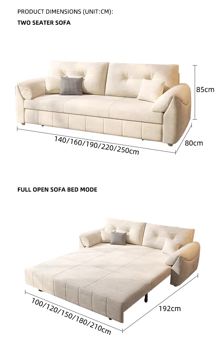 Luxury Multifunctional Sofa Bed with Storage – Soft Fabric, Easy Pull-Out Mechanism, Perfect for Compact Living Spaces