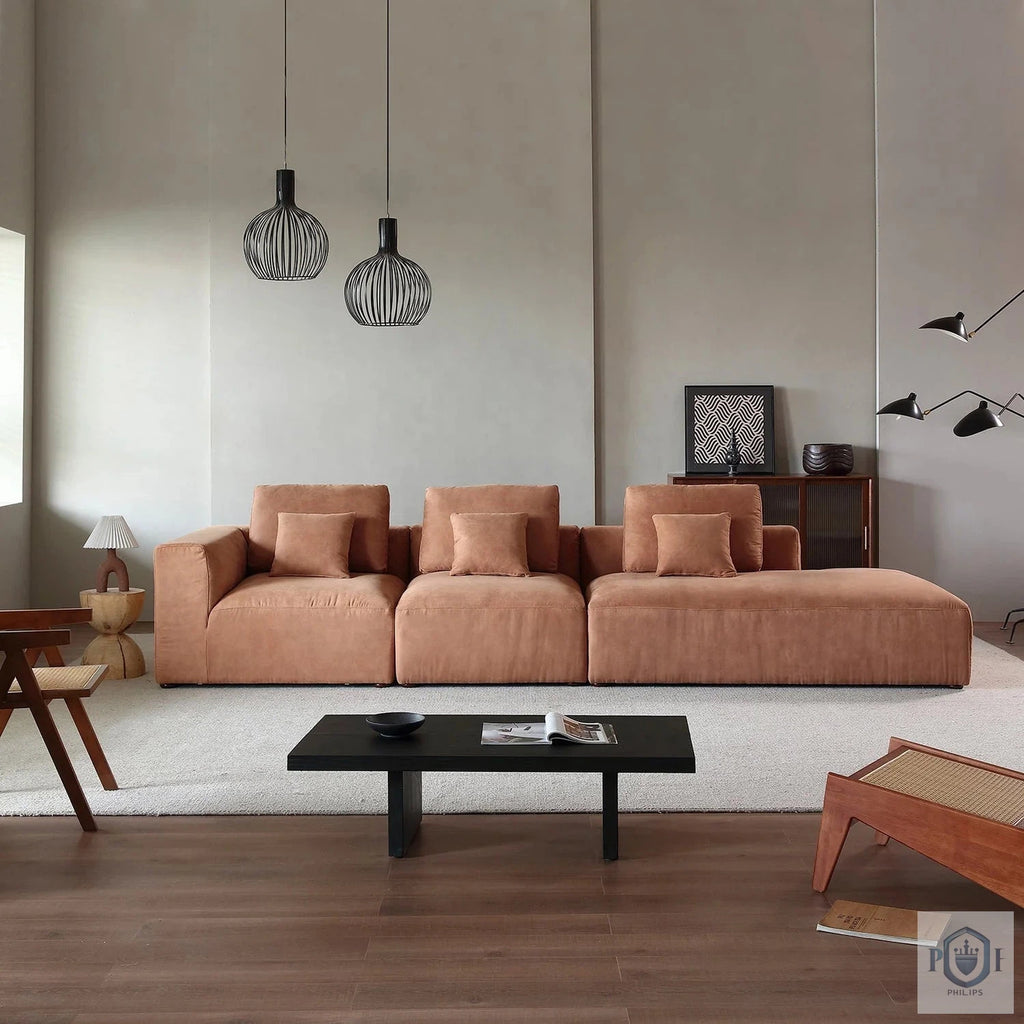 Philips Modern European Chic Style Sofa Made With Cobblestone Fabric