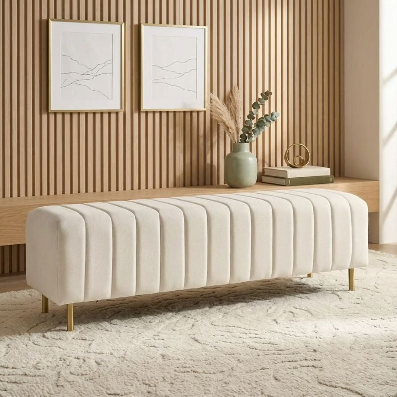 Velour Boucle Chaise Bench