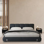 Elegant Modern Upholstered Bed in Leather