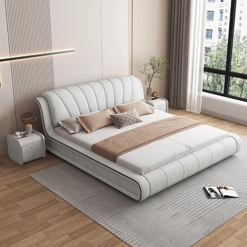 Modern Upholstered Leather Bed
