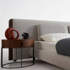 Nova Modern Upholstered Platform Bed with Extended Headboard