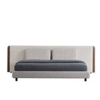 Nova Modern Upholstered Platform Bed with Extended Headboard