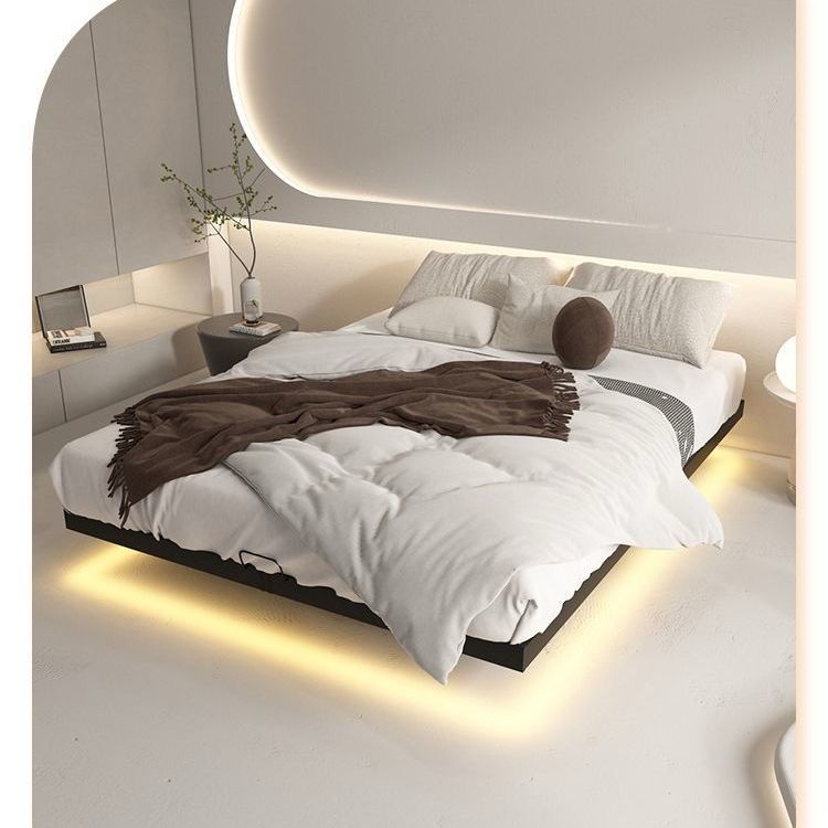 Floating Lighted Metal Bed Frame