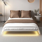Floating Lighted Metal Bed Frame