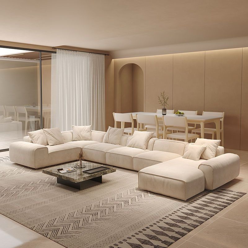 Luxurious Grande Living Room Sofa Made with Velvet Fabric