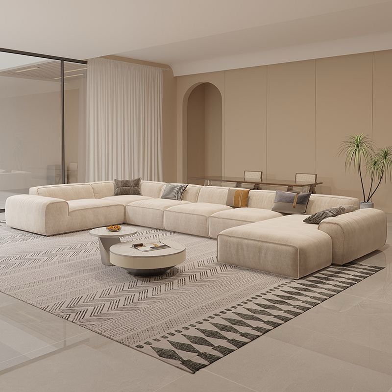 Luxurious Grande Living Room Sofa Made with Velvet Fabric