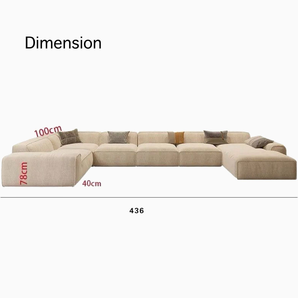 Luxurious Grande Living Room Sofa Made with Velvet Fabric