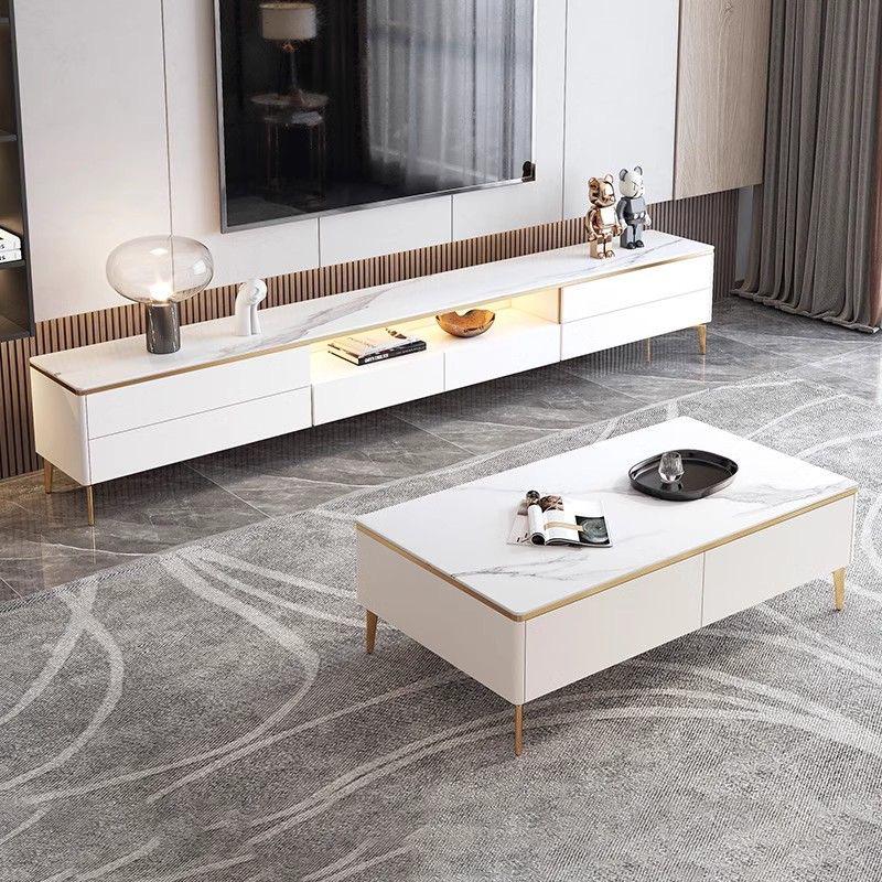 Elegant TV Stand & Coffee Table for Living Room with Storage