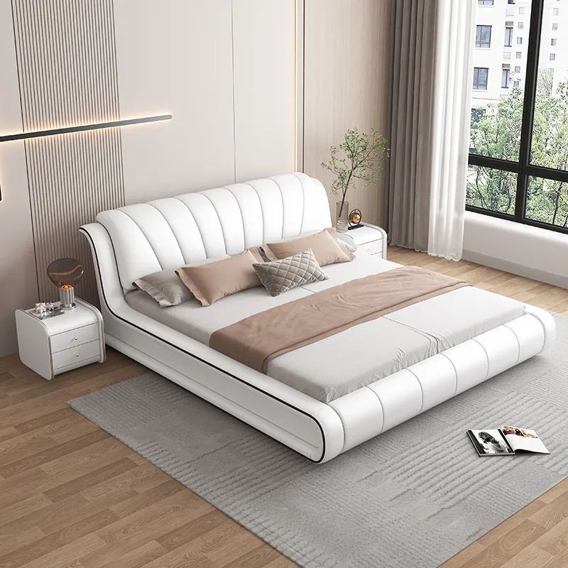 Modern Upholstered Leather Bed