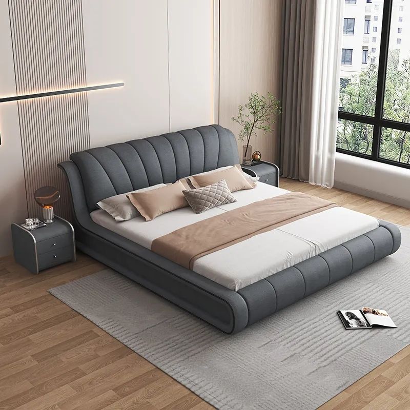 Modern Upholstered Leather Bed