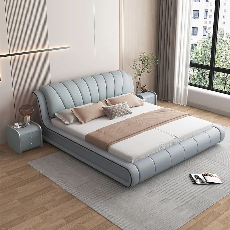 Modern Upholstered Leather Bed