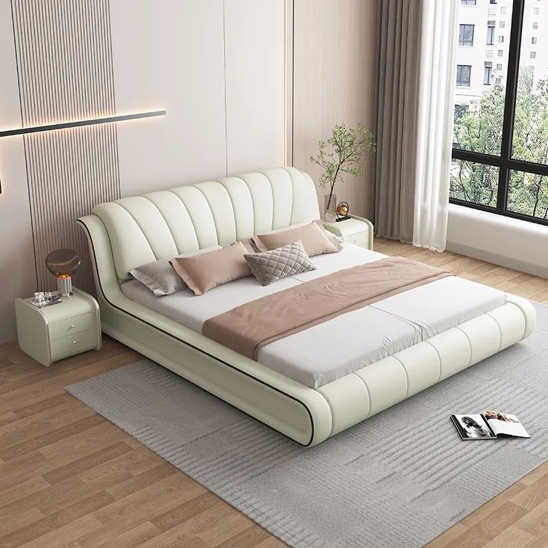 Modern Upholstered Leather Bed