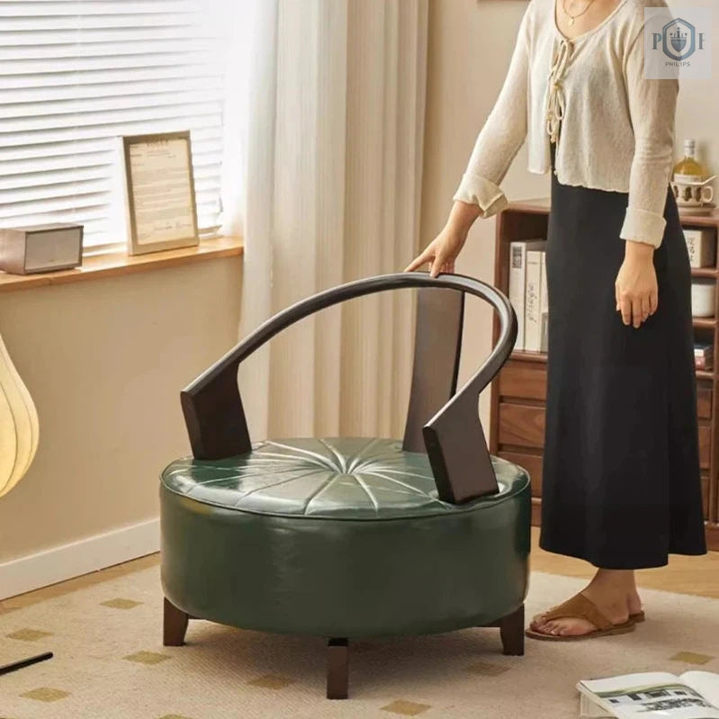 Modern Circular Chair Made With Solid Wood For Living Room