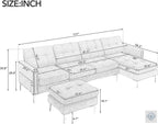 Philips Modern U Shape Style Sofa Set Fully Upholstered