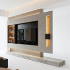 Zenith Monolith Floating Media Wall - Aesthetic Design with a Ghost Console