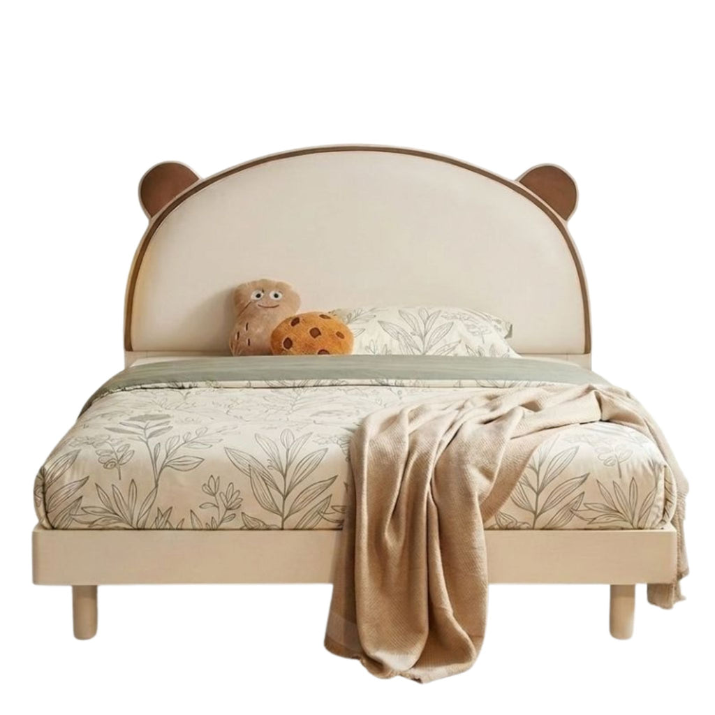 Arched Heirloom Bear Bedframe on a clean white background showing the minimalist front profile and bear-ear headboard