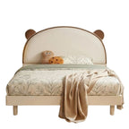 Arched Heirloom Bear Bedframe on a clean white background showing the minimalist front profile and bear-ear headboard