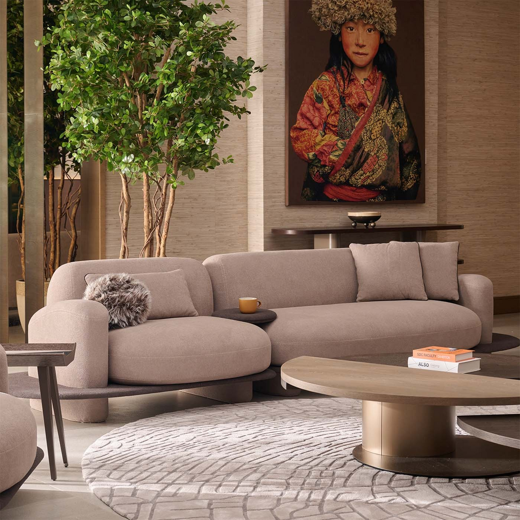 Philips Modern 3-Seater Sofa Fully Upholstered in Textured Fabric