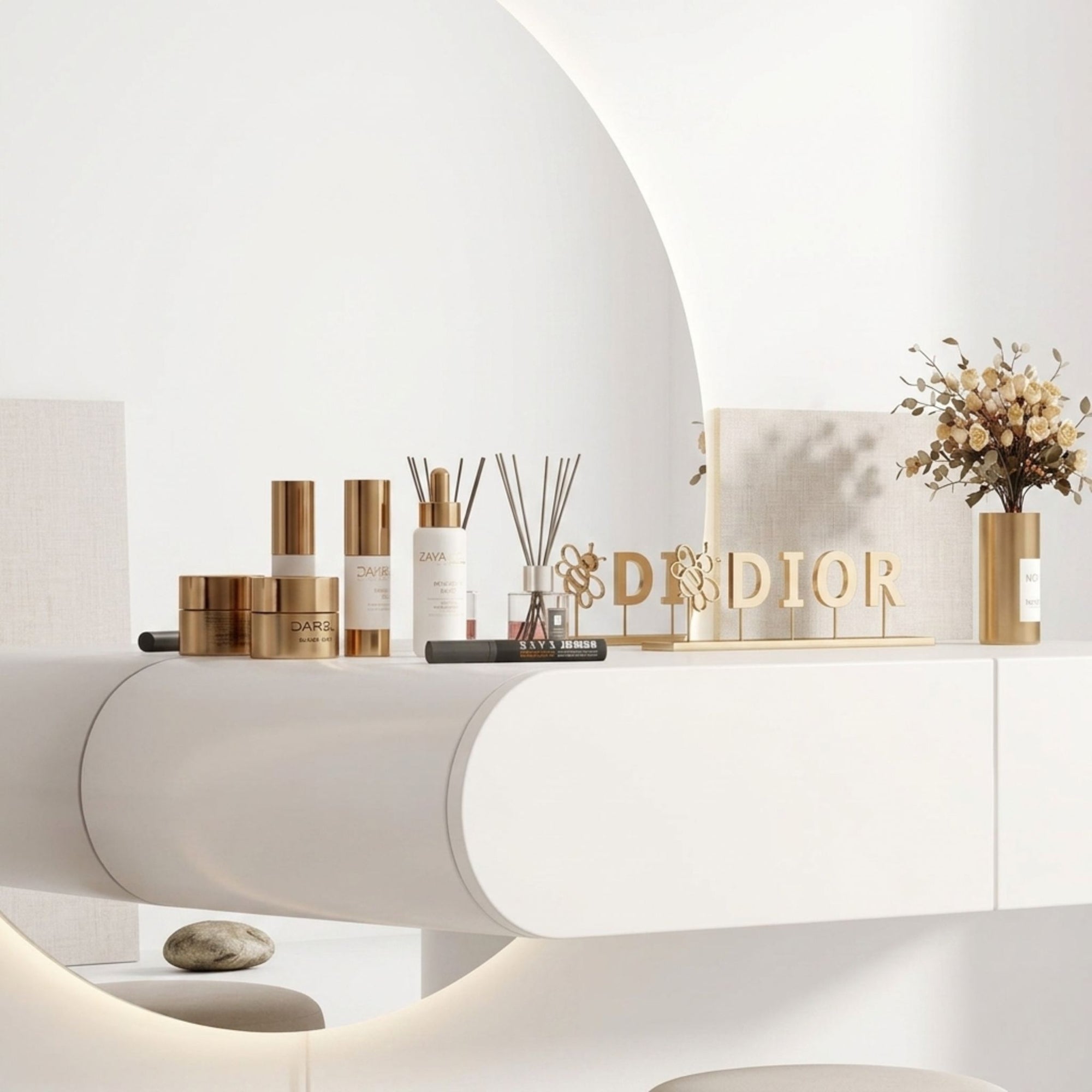 Technical close-up view highlighting the 18cm height chassis and the seamless, fully covered flat top of the floating vanity