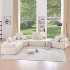 Oversized Modular U-Shaped Sectional Sofa, Luxury Boucle Floor Couch Set, Convertible Sleeper Couch,Spacious Foam-Filled