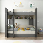 Wooden Double Bunk Bed For Twins, Teenage
