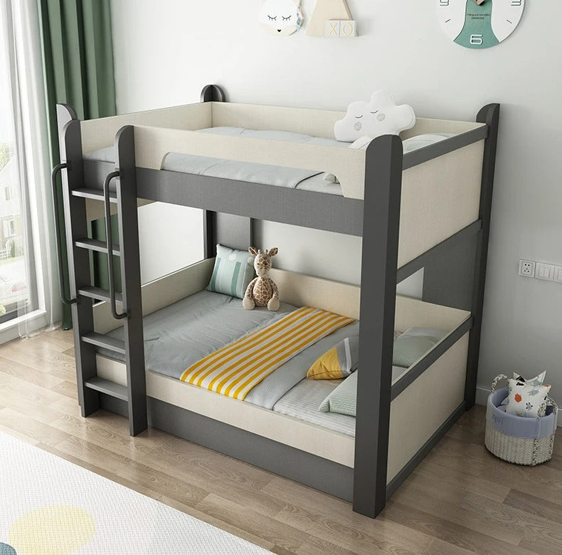 Wooden Double Bunk Bed For Twins, Teenage