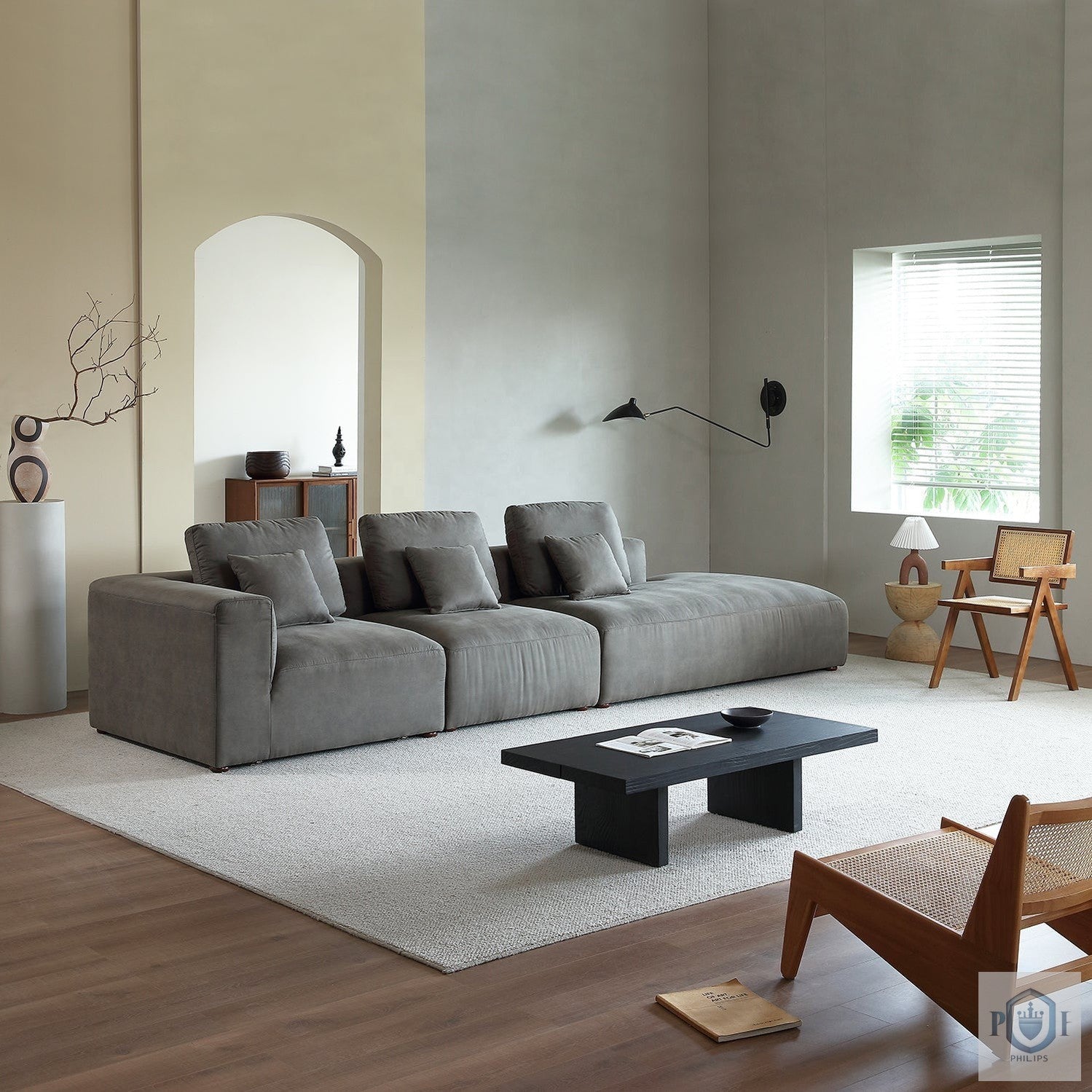 Philips Modern European Chic Style Sofa Made With Cobblestone Fabric