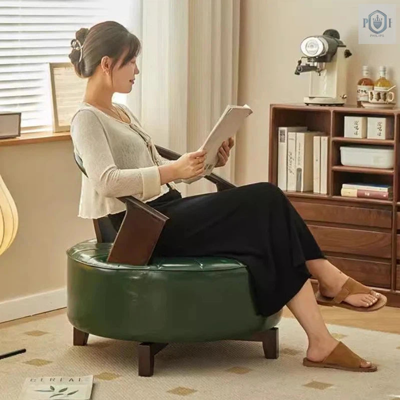 Modern Circular Chair Made With Solid Wood For Living Room