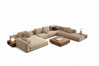 Modern Modular L- Shaped Sectional Sofa With Built in Side Table