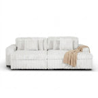 Haven minimalist corduroy modular sectional sofa in cream white by Philips Modern Homes