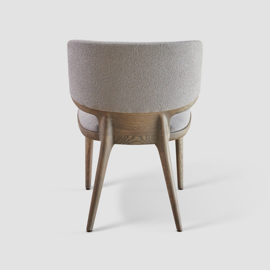 Modern Style Dining Chair Fully Upholstered Fabric Legs Made In American Ashwood