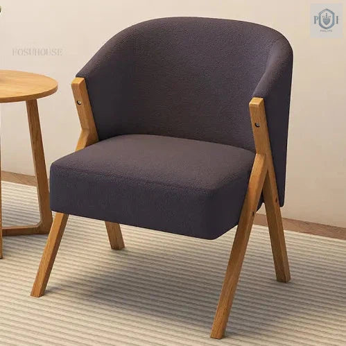 Nordic Solid Wood Padded Chair Made With Velvet Fabric