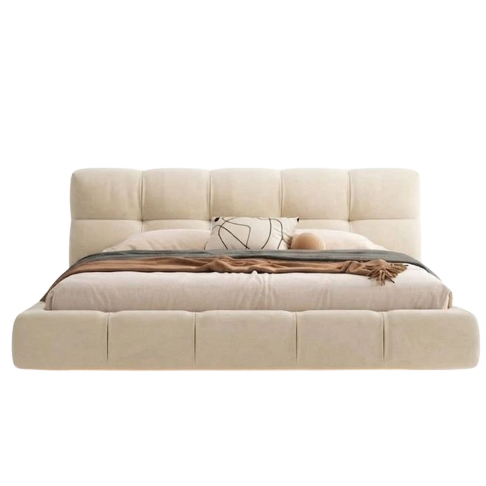 Front-facing studio shot of the Kira Edge Floating Bed on a clean white background for Google Merchant Center compliance