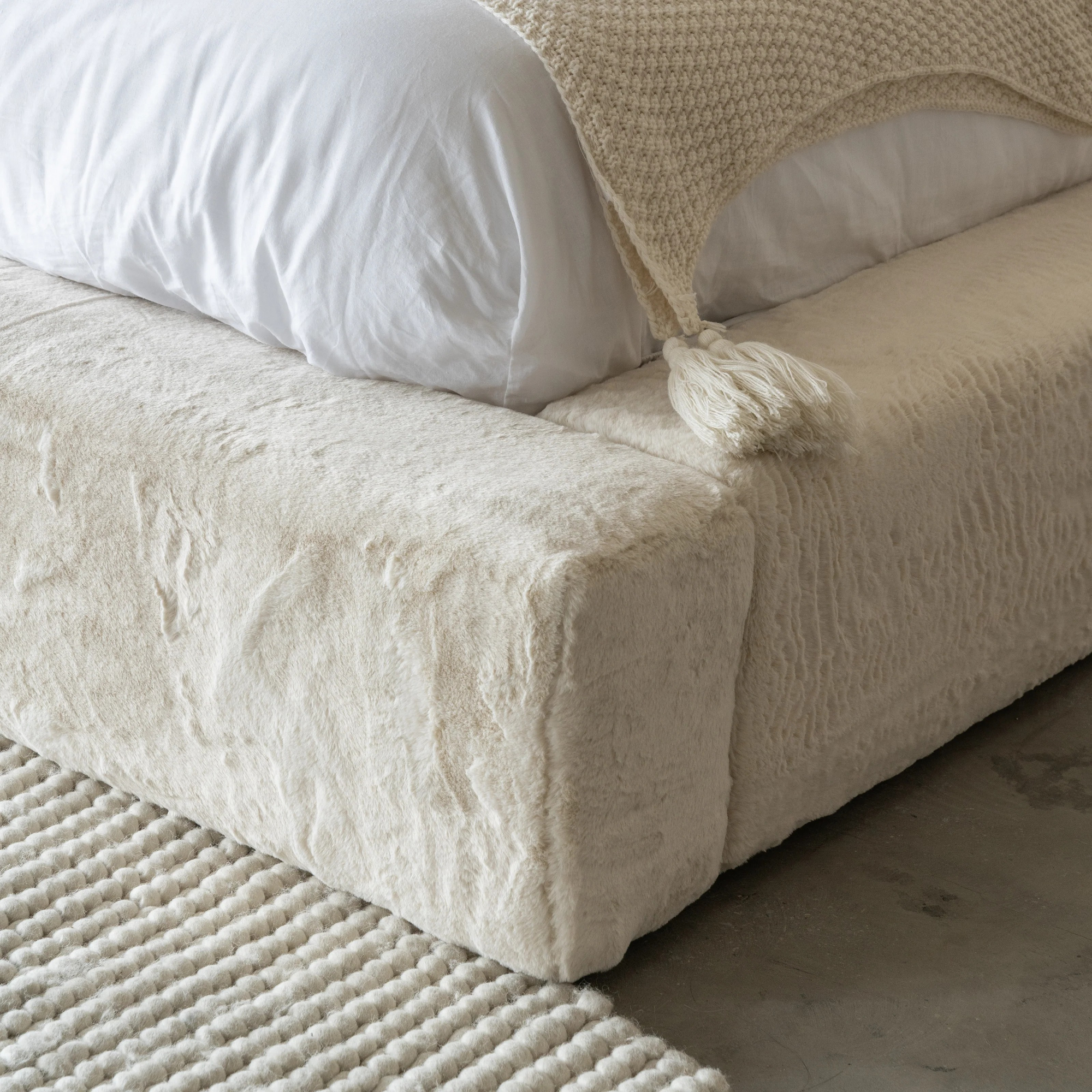 Chloe Premium Deluxe Fur Bed Frame